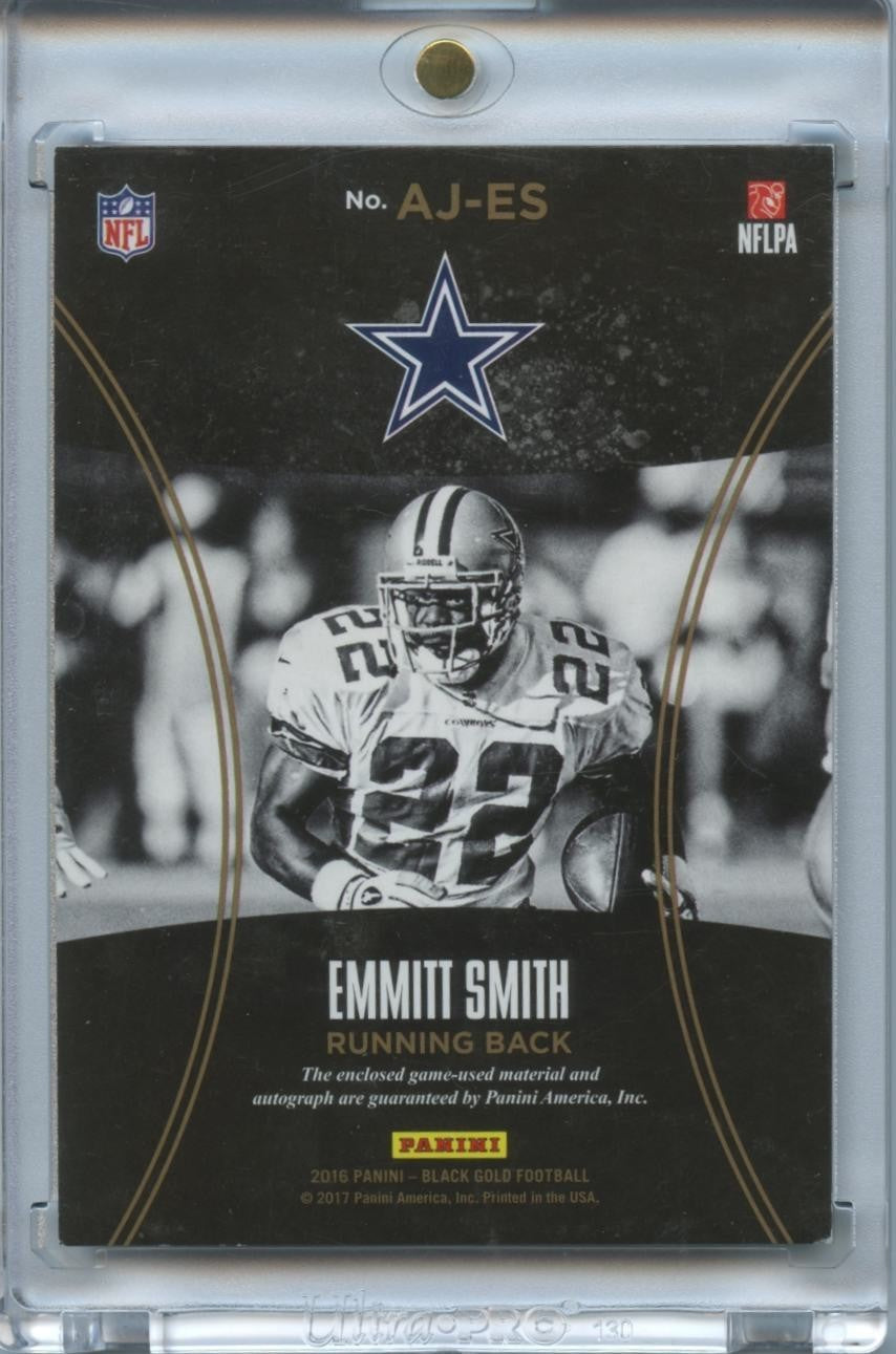 Emmitt Smith 2016 Black Gold Auto Autograph Game Worn Patch Dallas Cowboys 2/25