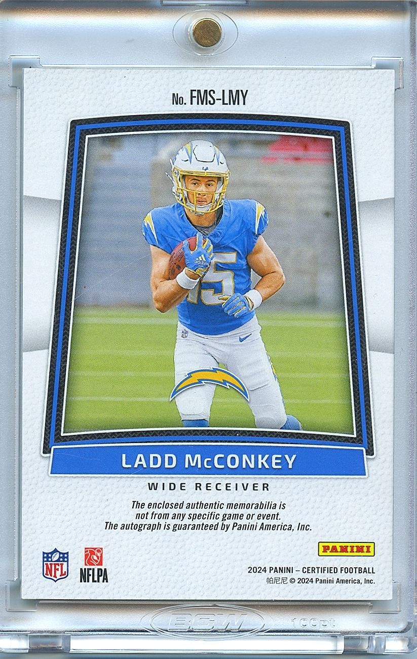 Ladd Mcconkey 2024 Certified GOLD Auto Autograph Patch RC LA Chargers 3/25