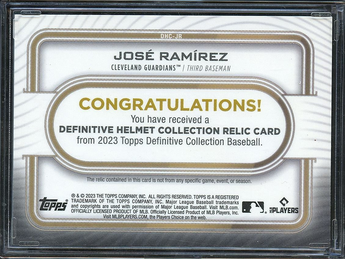 Jose Ramirez 2023 Definitive Game Used Helmet Relic Cleveland Guardians 41/50