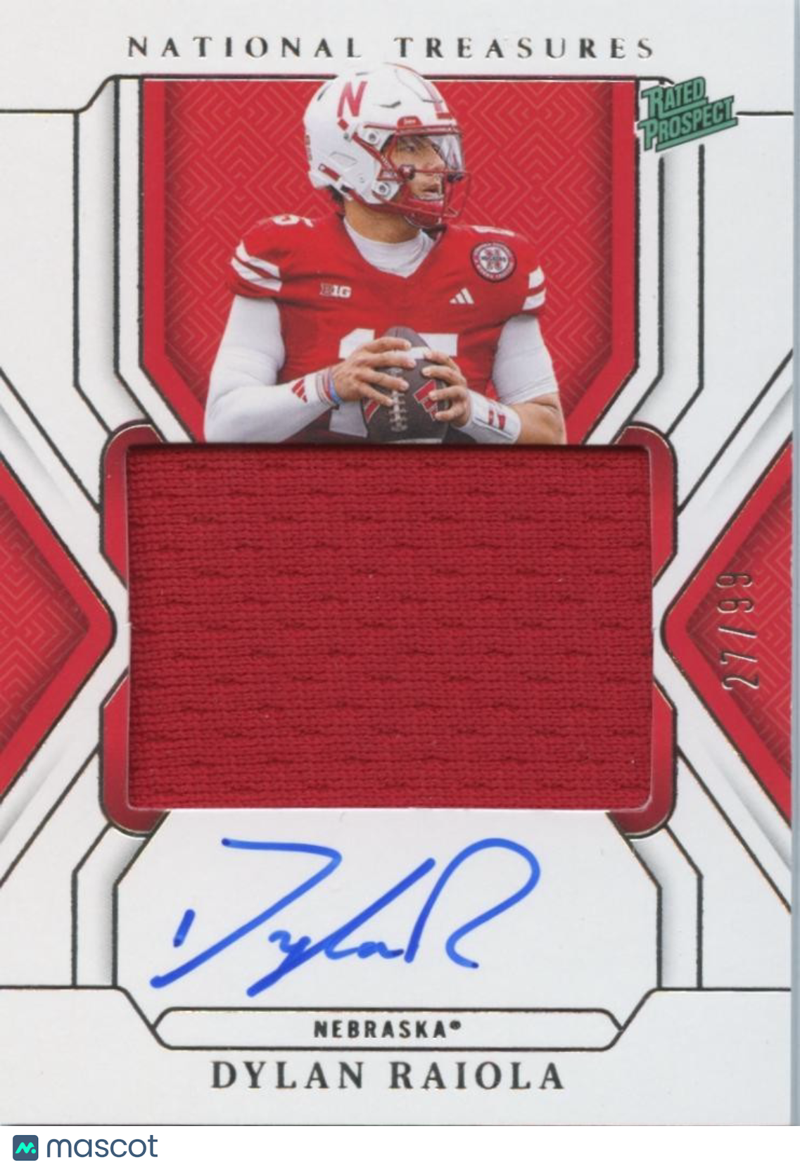 Dylan Raiola 2025 National Treasures Auto Autograph Patch RC Nebraska 27/99 #84