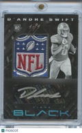 D'Andre Swift 2020 Panini Black Auto Autograph NFL Shield RC Detroit Lions 1/1