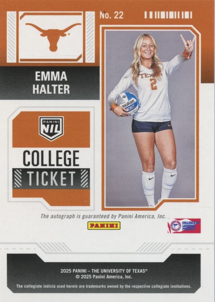 Emma Halter 2025 Contenders PINK Auto Autograph Rookie RC Texas Longhorns 96/99
