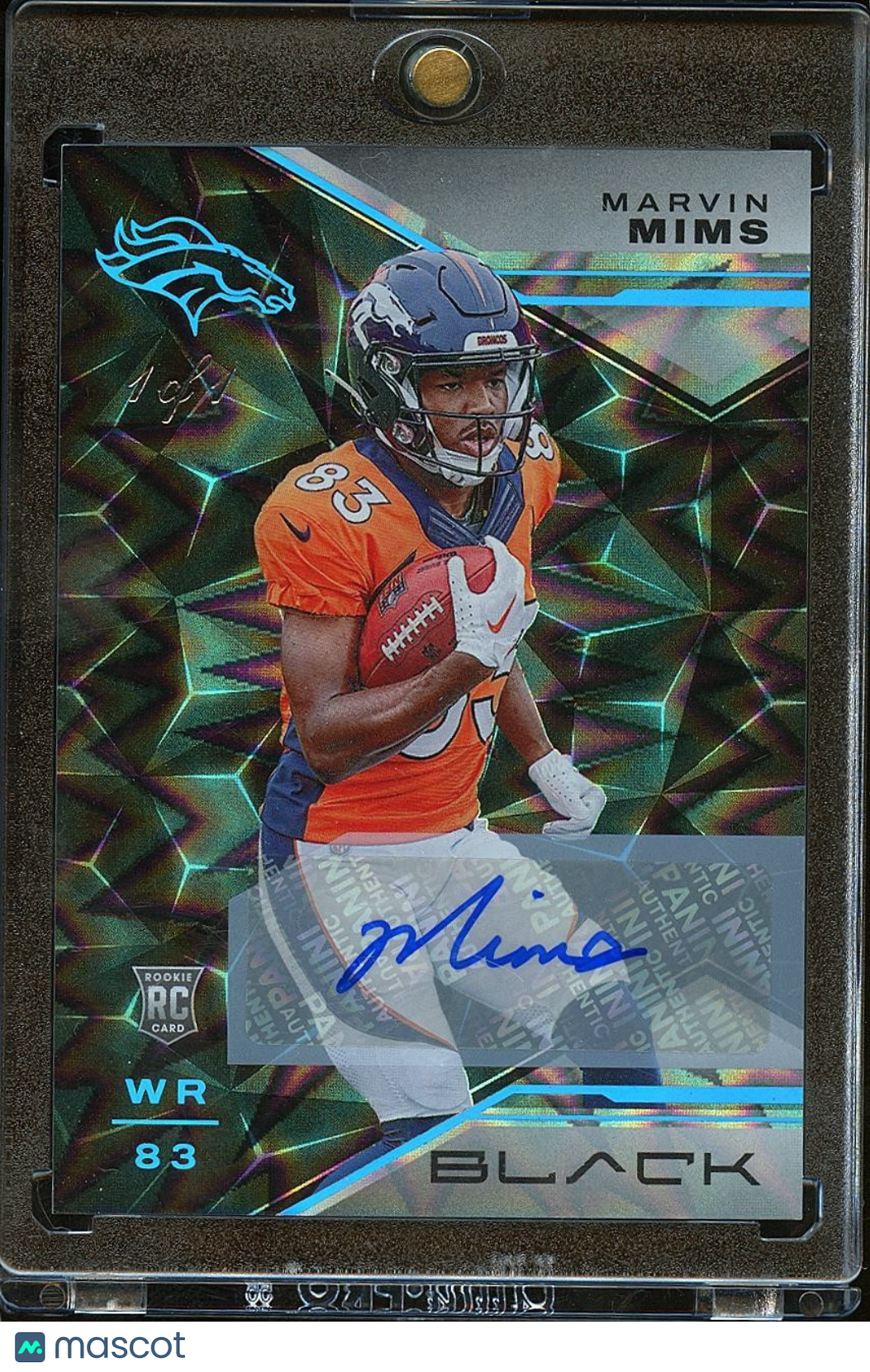 Marvin Mims 2023 Black Auto Autograph Rookie RC 1/1 Denver Broncos OU Sooners