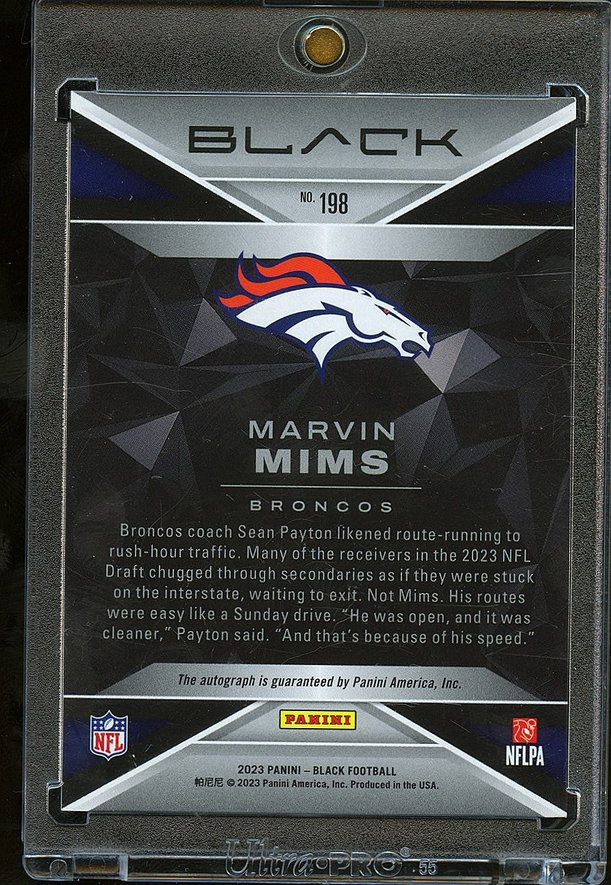 Marvin Mims 2023 Black Auto Autograph Rookie RC 1/1 Denver Broncos OU Sooners