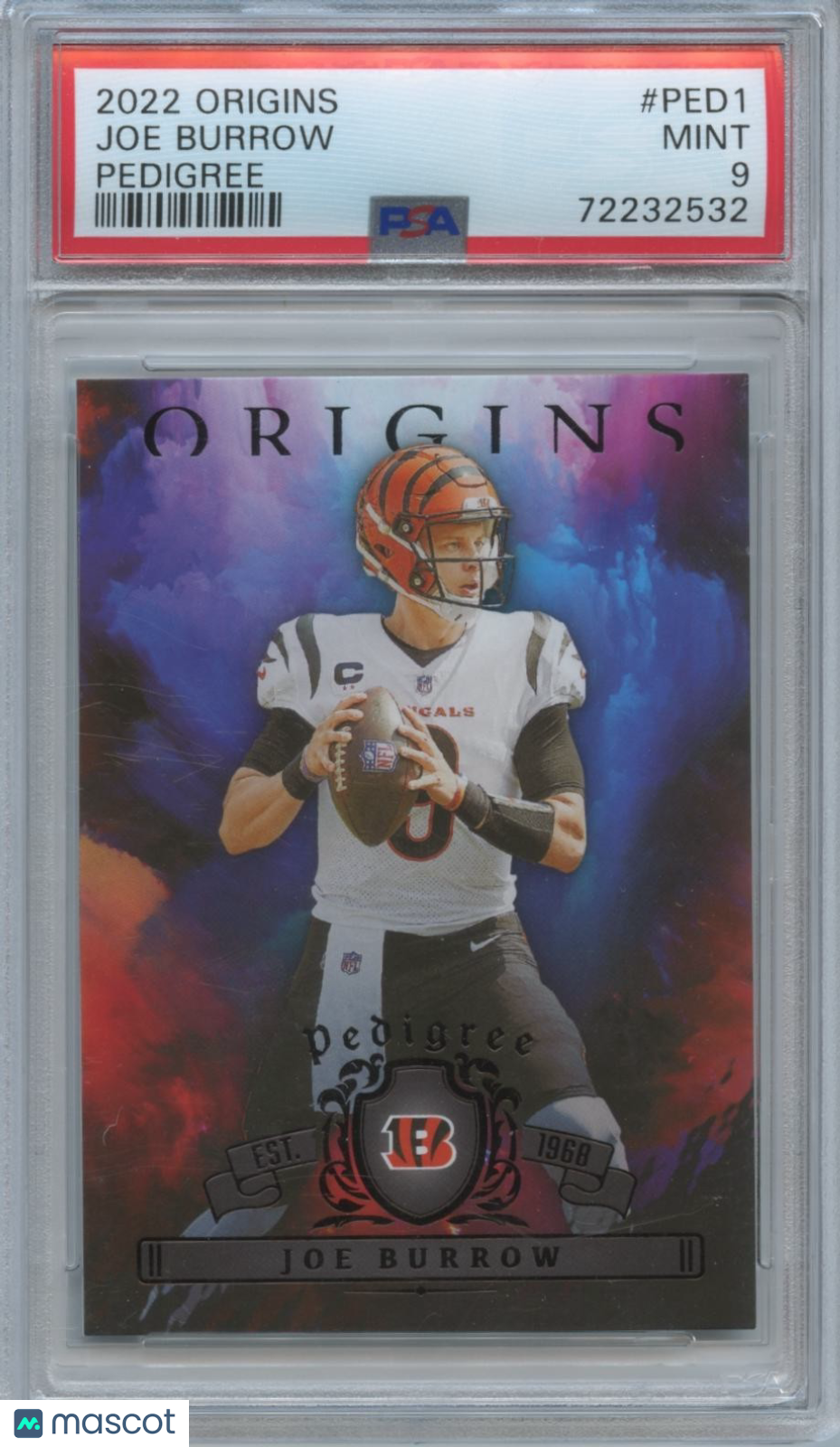 Joe Burrow 2022 Origins Pedigree SSP CASE HIT Cincinnati Bengals PSA 9