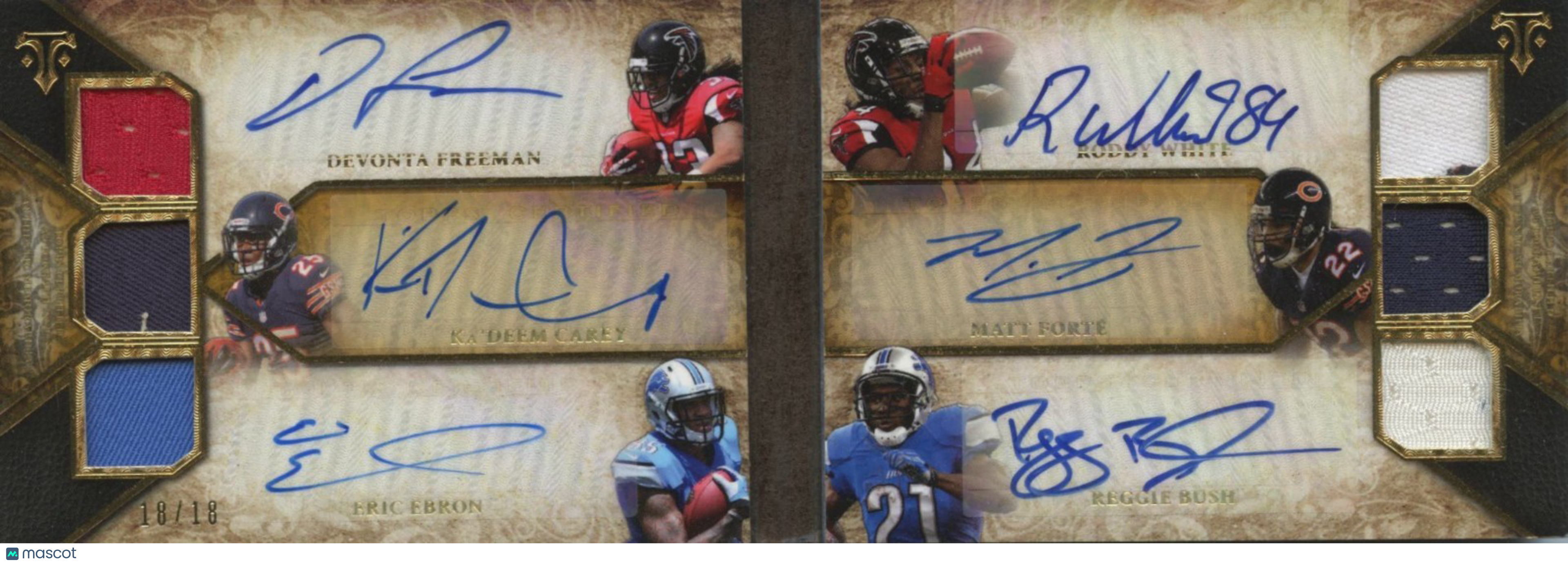 Roddy White / Bush / Forte Freeman Carey 2014 Triple Threads Auto Booklet 18/18