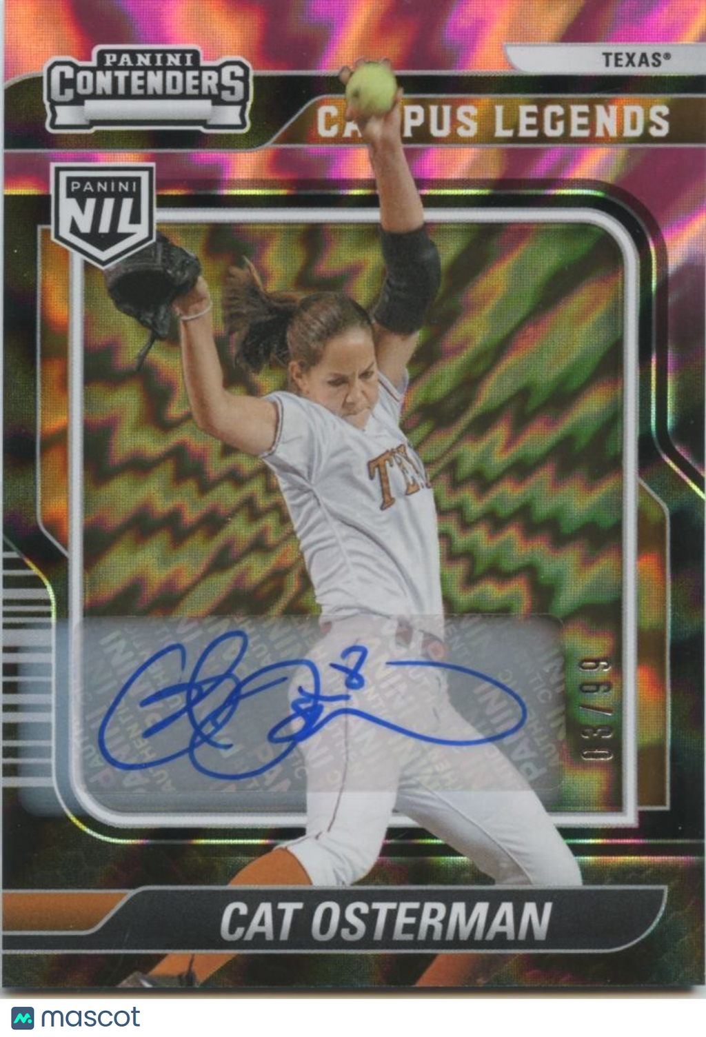 Cat Osterman 2025 Contenders Auto Autograph Pink Texas Longhorns 3/99