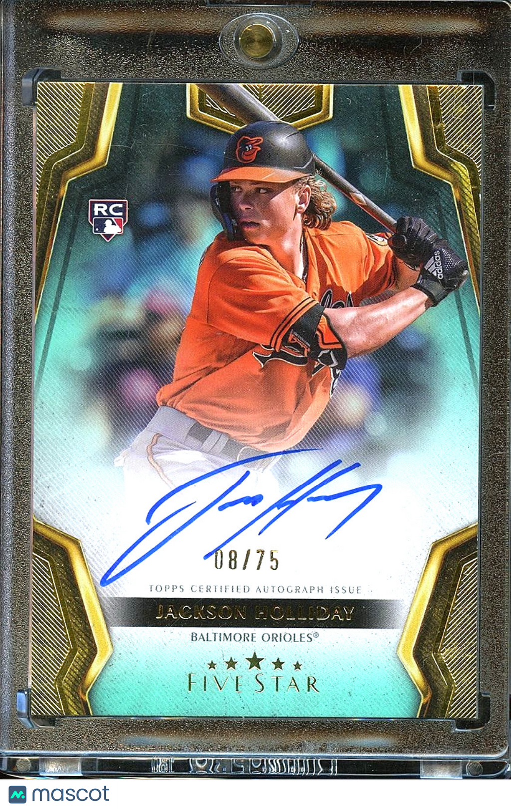 Jackson Holliday 2024 Topps Five Star Auto Autograph RC Baltimore Ravens 8/75