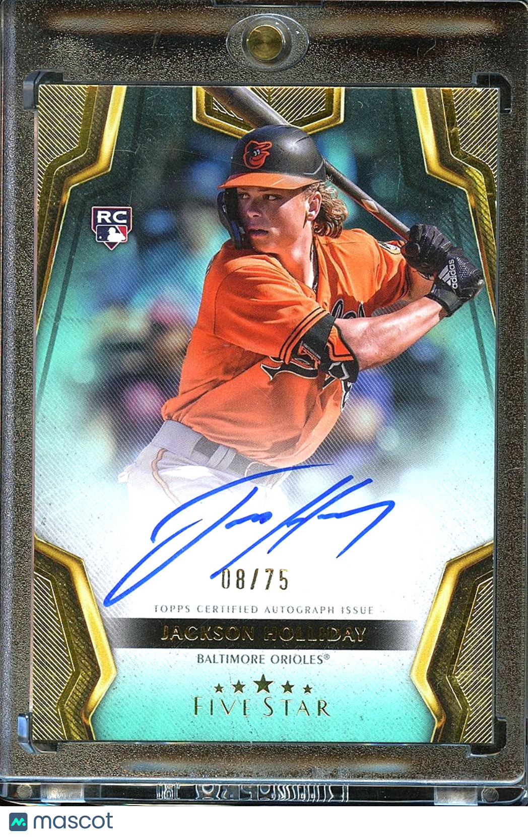 Jackson Holliday 2024 Topps Five Star Auto Autograph RC Baltimore Ravens 8/75