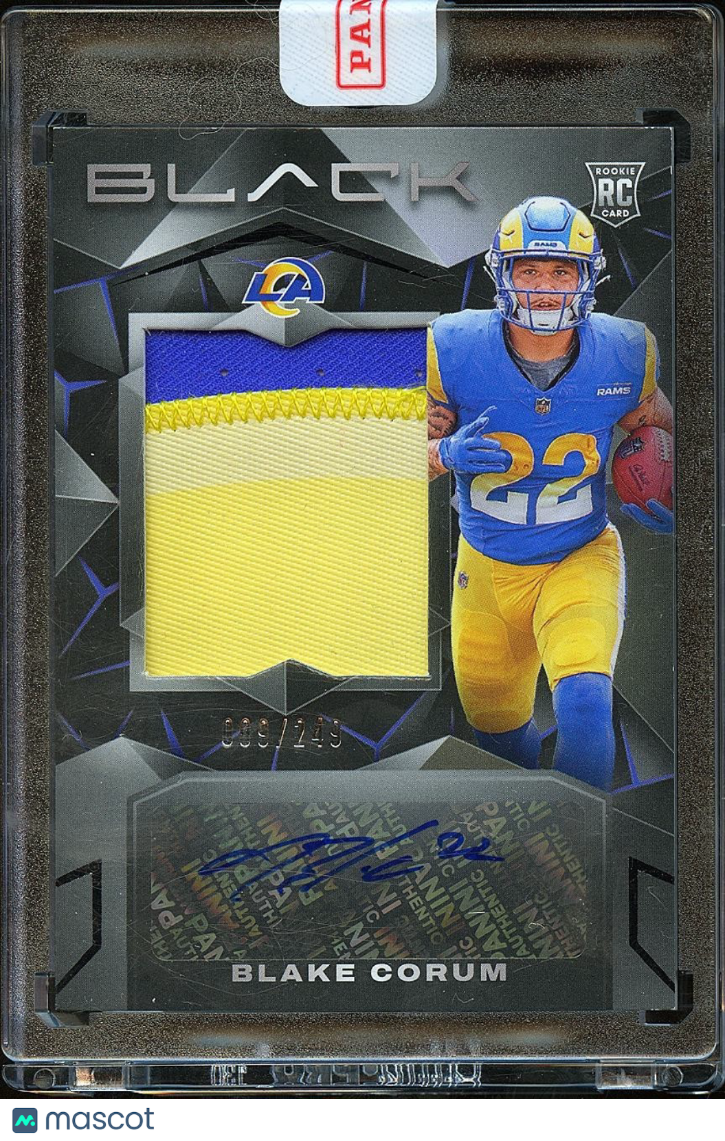 Blake Corum 2024 Black Auto Autograph Patch RC Rookie Los Angeles Rams 9/249