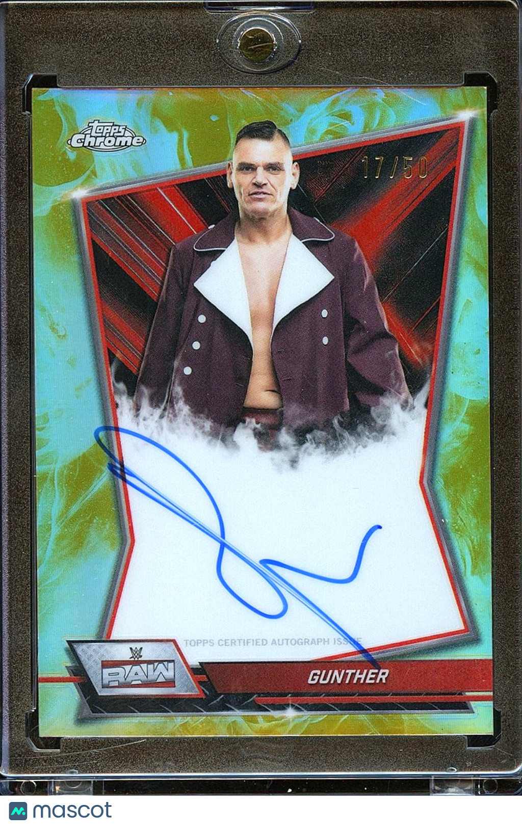 Gunther 2025 Topps Chrome on Card Auto Autograph GOLD WWE Wrestling 17/50