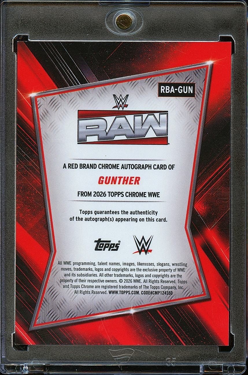 Gunther 2025 Topps Chrome on Card Auto Autograph GOLD WWE Wrestling 17/50