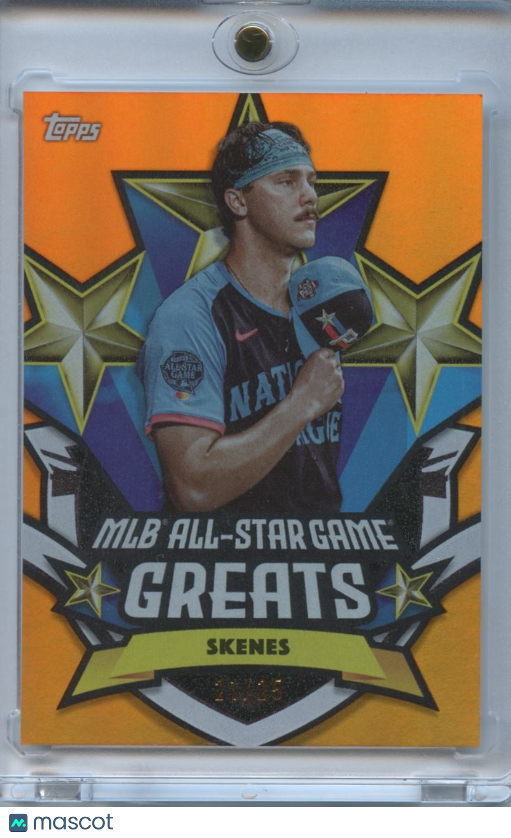 Paul Skenes 2025 Topps All-Star Game Greats ORANGE Pittsburgh Pirates 21/25