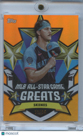 Paul Skenes 2025 Topps All-Star Game Greats ORANGE Pittsburgh Pirates 21/25