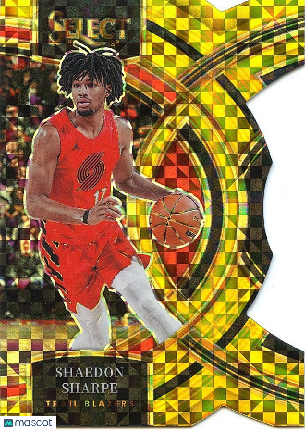 Shaedon Sharpe 2023-24 Select GOLD Prizm Die-Cut Trail Blazers 6/10 #186