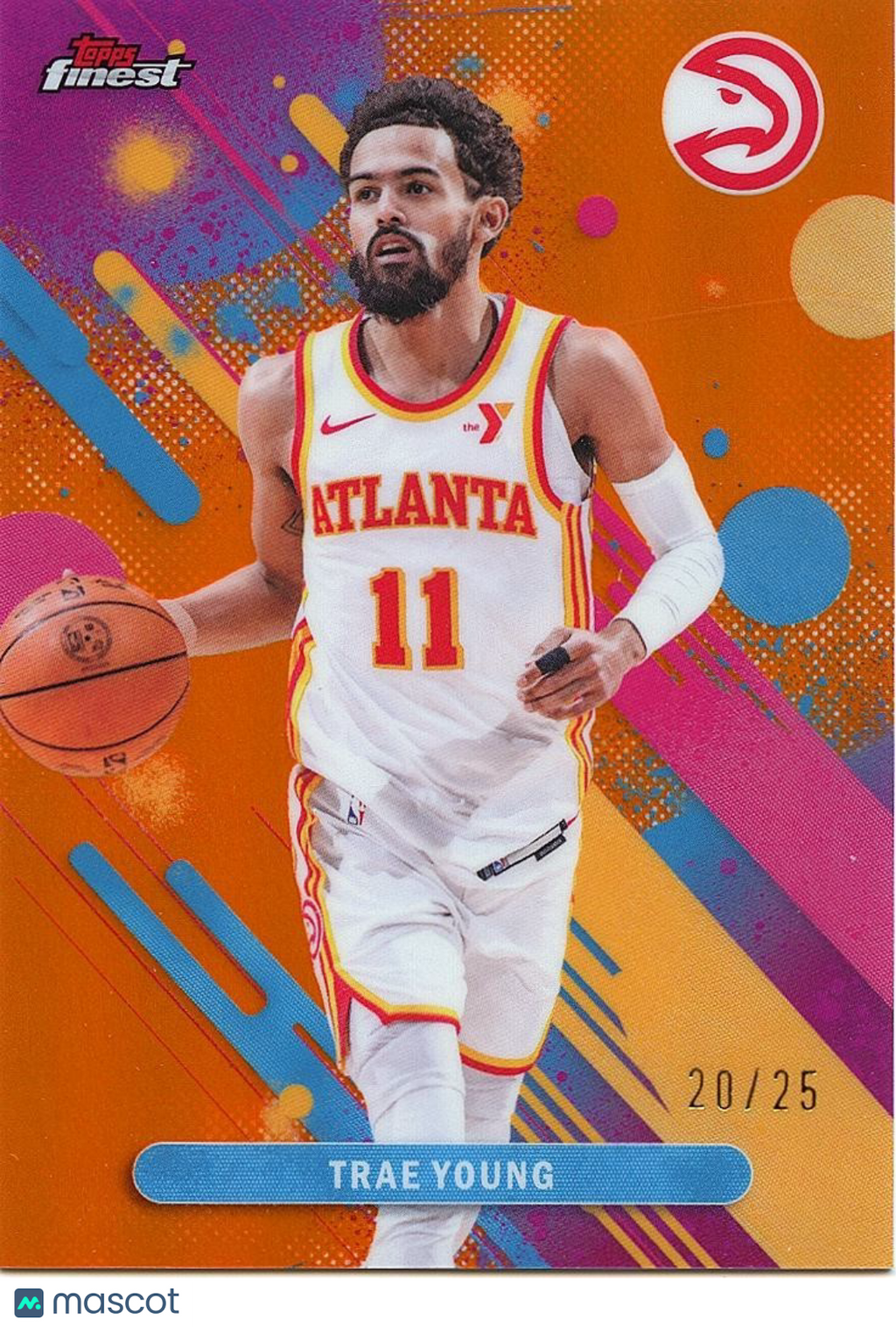 Trae Young 2025-26 Topps Finest Orange Refractor Atlanta Hawks 20/25