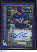 Dalton Rushing 2025 Topps Chrome Purple Auto Autograph RC LA Dodgers 39/250