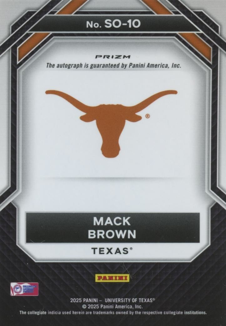 Mack Brown 2025 Prizm NIL Pink Shimmer Auto Autograph Texas Longhorns