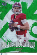 Ty Simpson 2025 Bowman Chrome Rule Playbook Green Refractor Alabama Rams 91/99