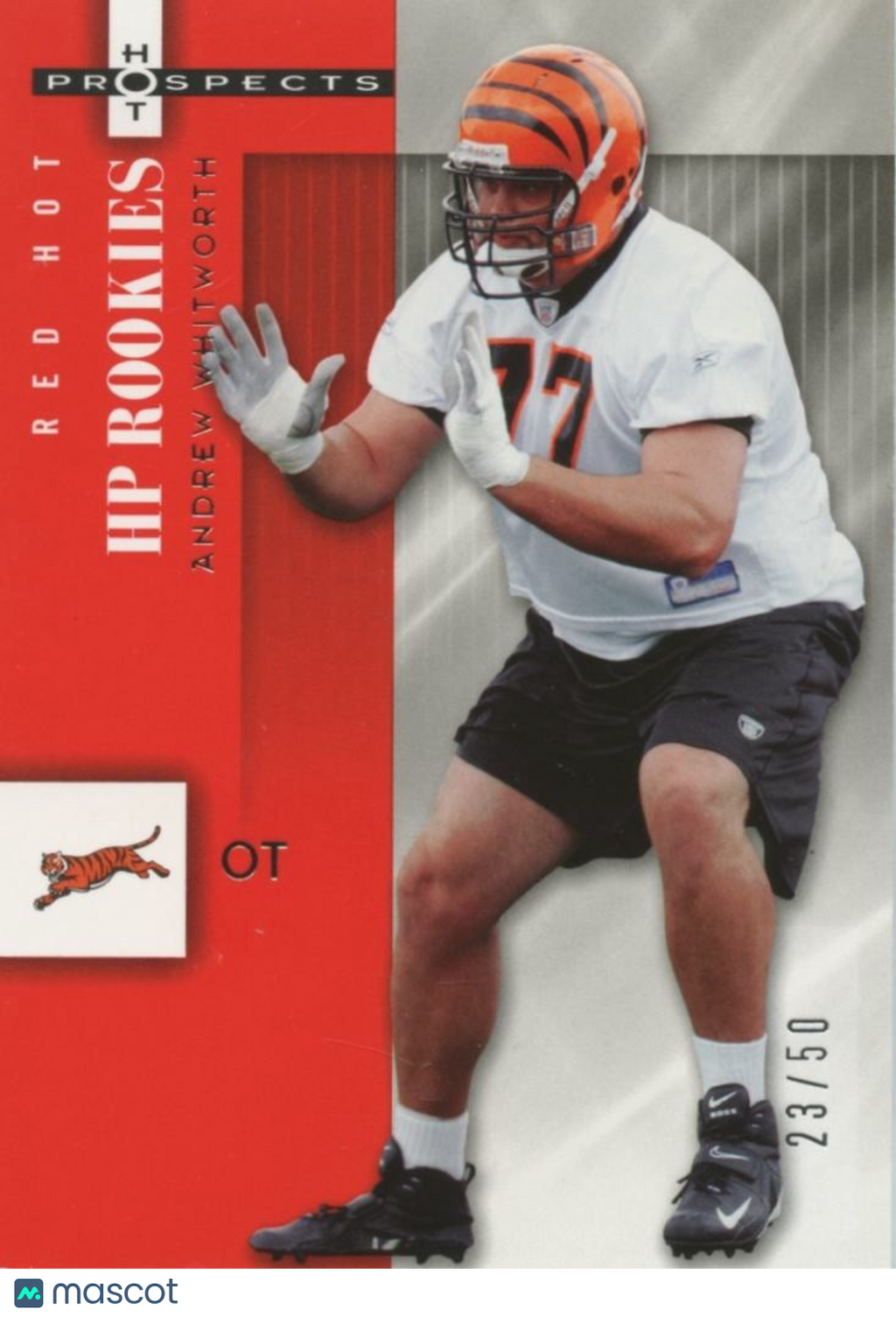 Andrew Whitworth 2006 Hot Prospects RED HOT Rookie RC Cincinnati Bengals 23/50
