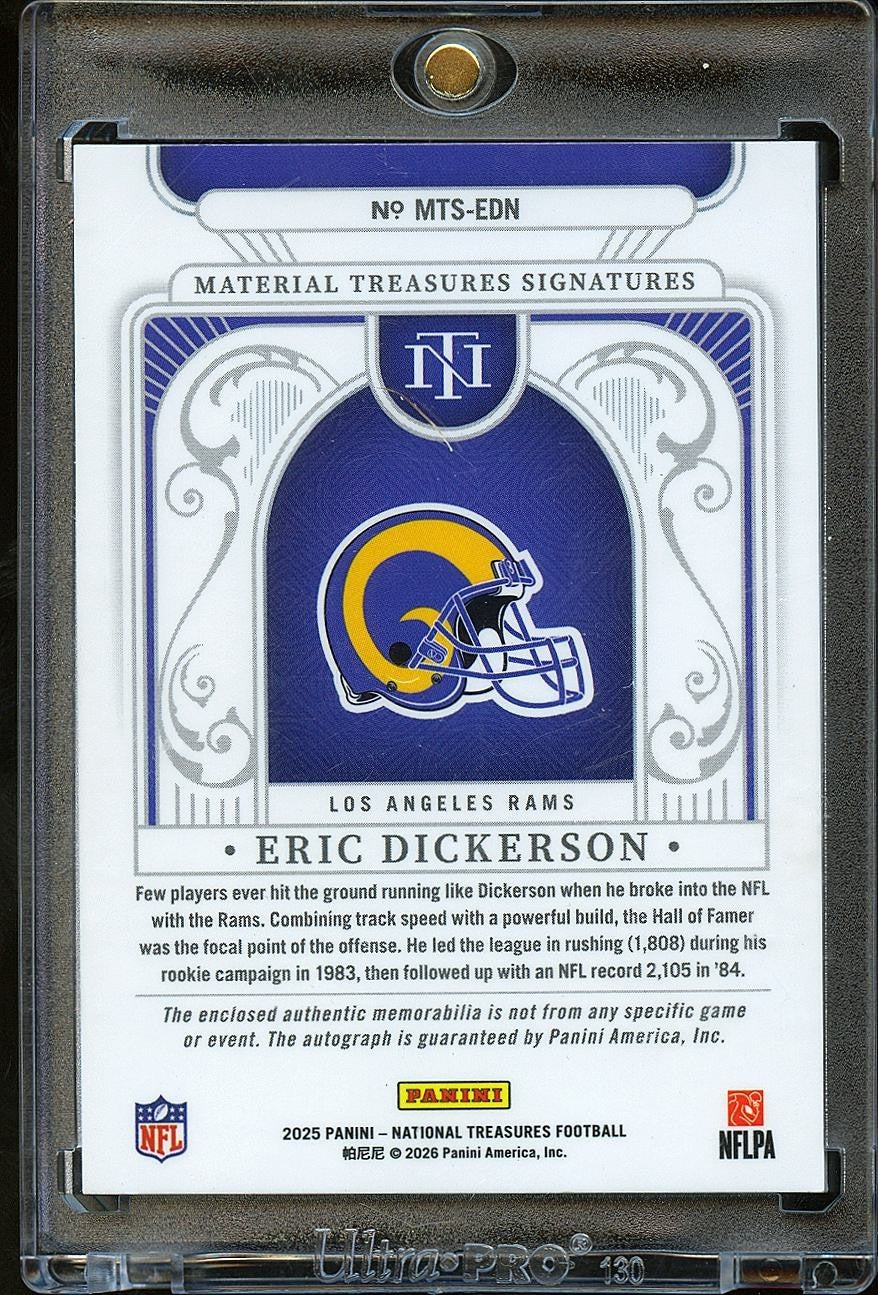 Eric Dickerson 2025 National Treasures Auto Autograph Glove Patch Rams 19/25