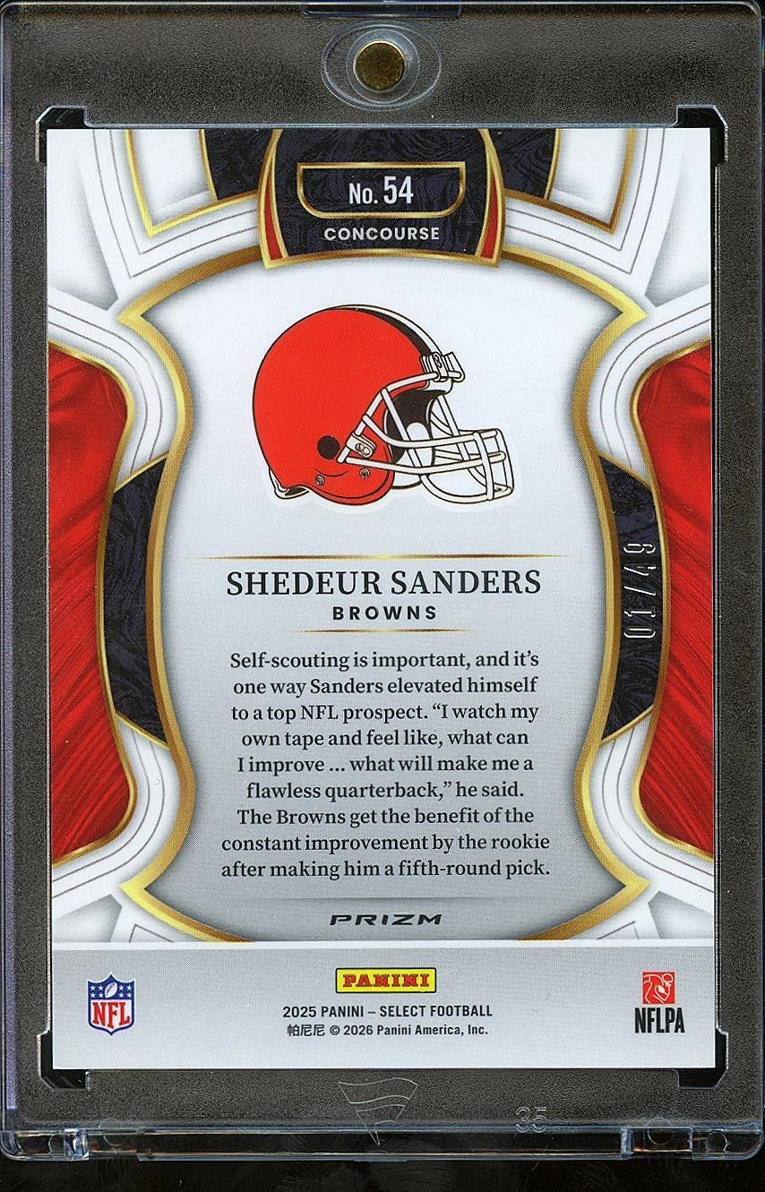 Shedeur Sanders 2025 Select Red Disco RC 01/49 Browns