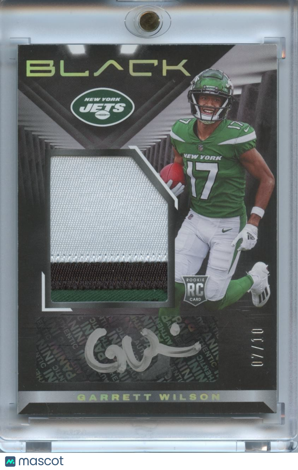 Garrett Wilson 2022 Black Auto Autograph Patch Rookie RC New York Jets 7/10