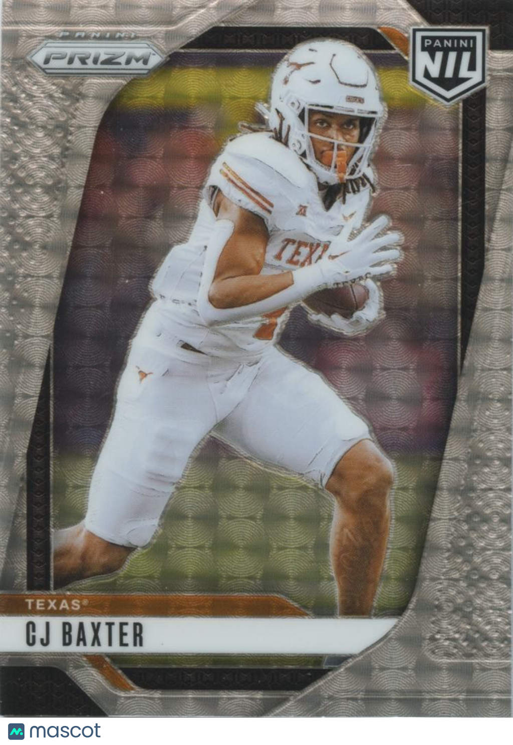 CJ Baxter 2025 Prizm NIL Silver Vinyl Prizm SSP Rookie RC Texas Longhorns 12/25
