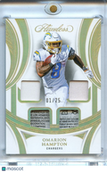 Omarion Hampton 2025 Flawless Laundry Tag Patch RC Los Angeles Chargers 1/25