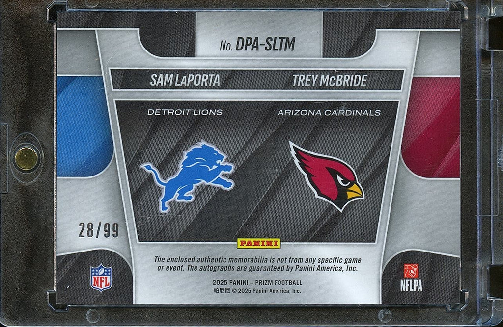 SAM LAPORTA / TREY MCBRIDE 2025 Prizm Dual Auto Autograph 28/99