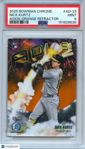 Nick Kurtz 2025 Bowman Chrome ADIOS Orange Refractor Rookie Athletics 9/25 PSA 9