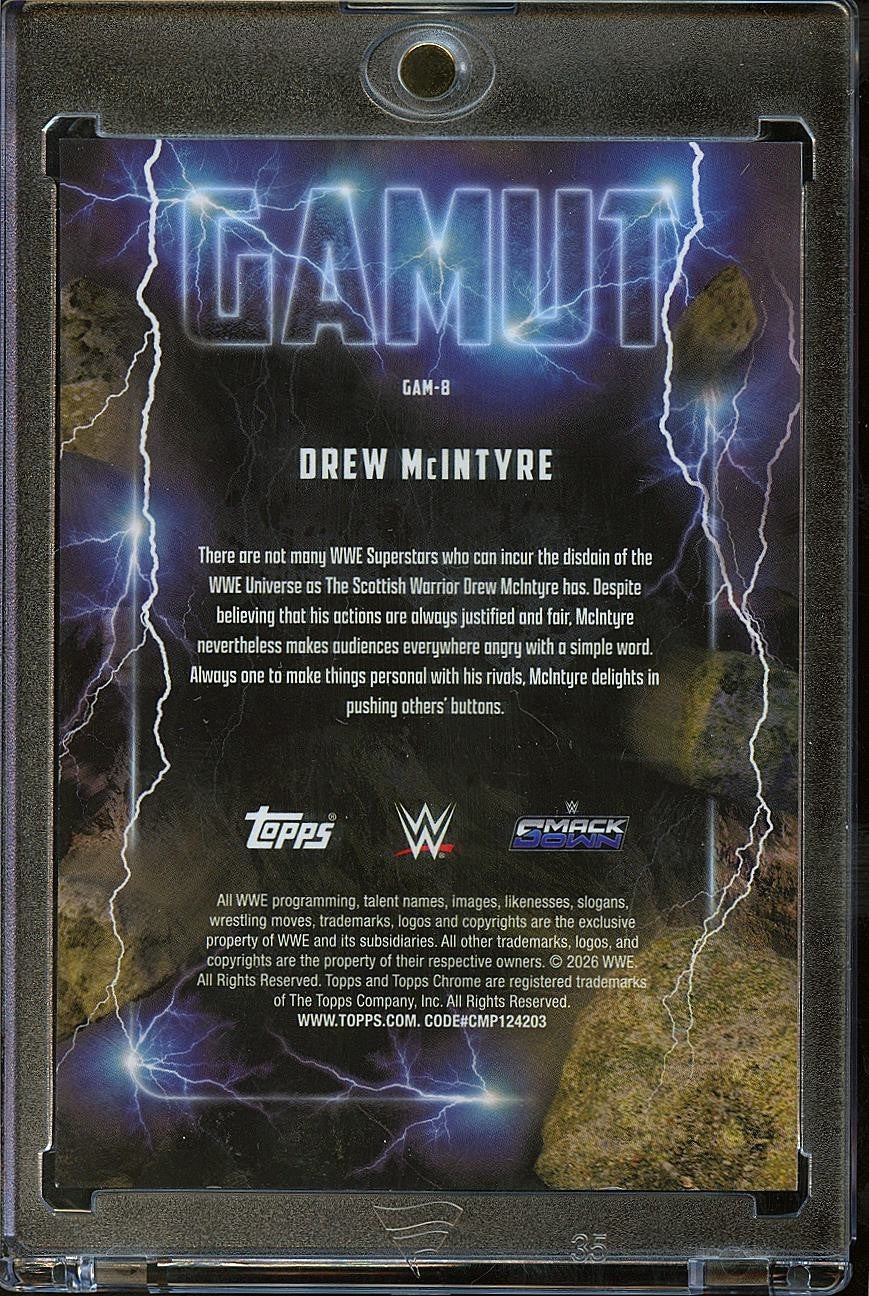 Drew Mcintyre 2025 Topps Chrome Gamut SSP CASE HIT WWE Wrestling #8