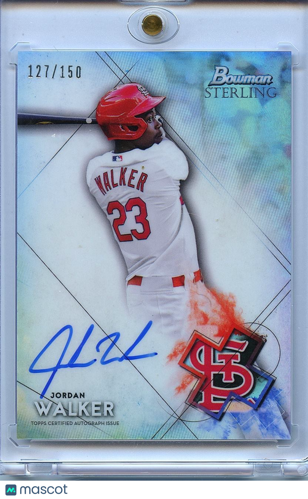 Jordan Walker 2021 Bowman Sterling On Card Auto Autograph STL Cardinals 127/150