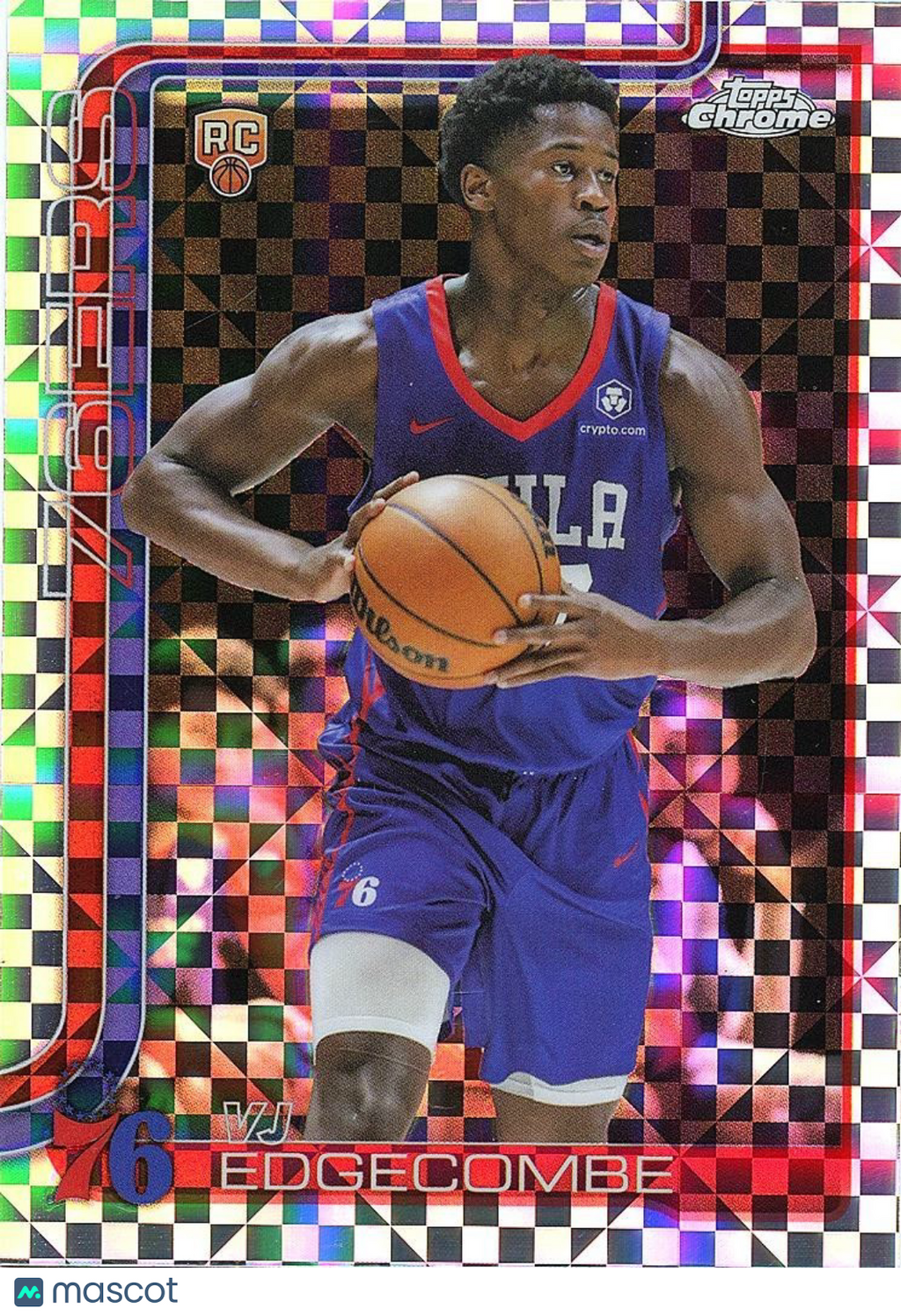 VJ Edgecombe 2025-26 Topps Chrome XFractor Rookie RC Philadelphia 76ers #253