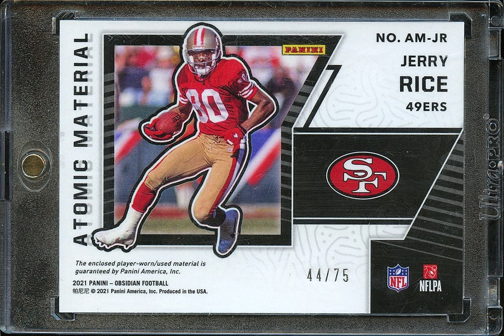 Jerry Rice 2021 Obsidian Atomic Patch 44/75 49ers
