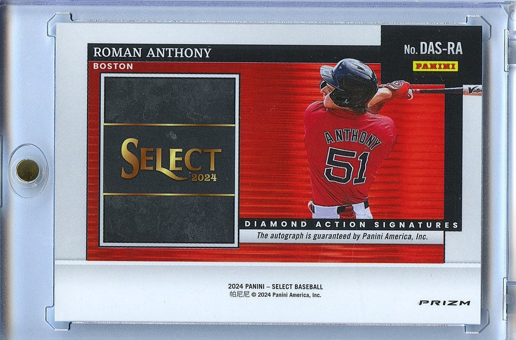 Roman Anthony 2024 Select Diamond Action Auto Autograph Boston Red Sox