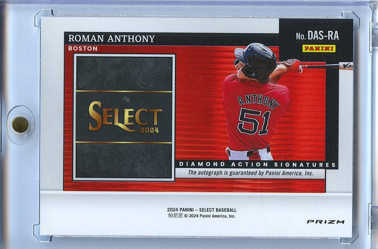 Roman Anthony 2024 Select Diamond Action Auto Autograph Boston Red Sox