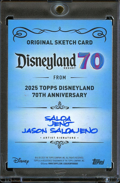 2025 Topps Disneyland 70 1/1 Sketch Card Auto Autograph Jason Saldajeno