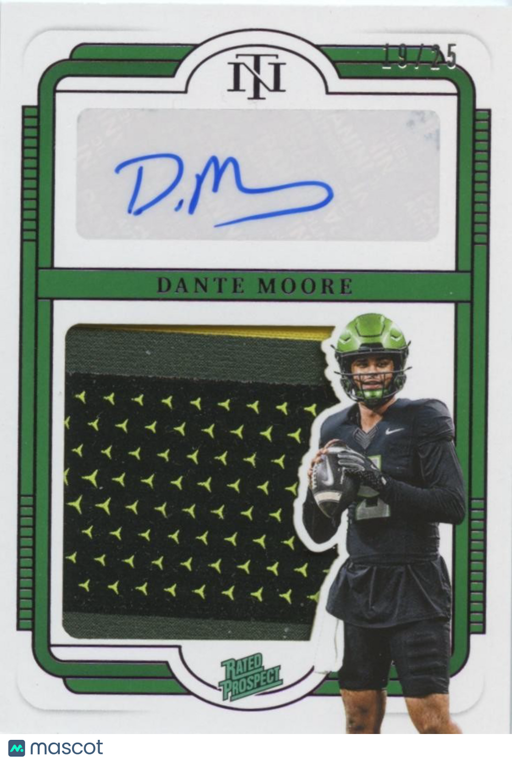 Dante Moore 2025 National Treasures Auto Autograph Patch RC Oregon Ducks 19/25