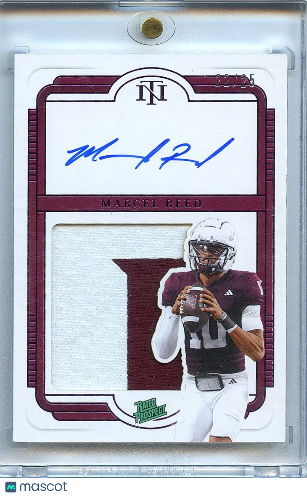 Marcel Reed 2025 National Treasures Auto Autograph Patch RC Texas A&M 22/25