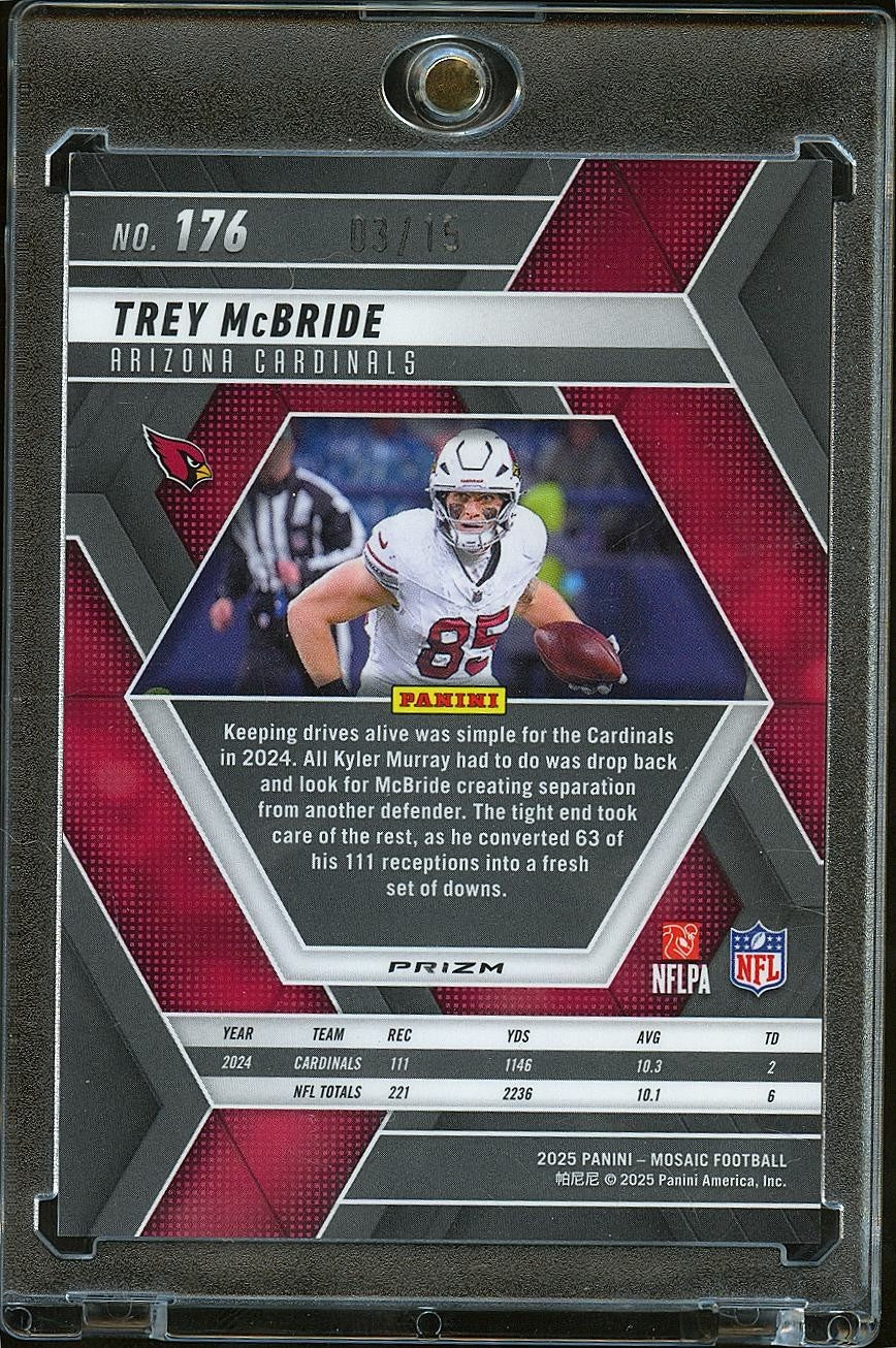Trey Mcbride 2025 Mosaic Tellsellation Prizm SSP 03/15 Arizona Cardnials
