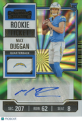 Max Duggan 2023 Contenders Green Auto Autograph RC Los Angeles Chargers