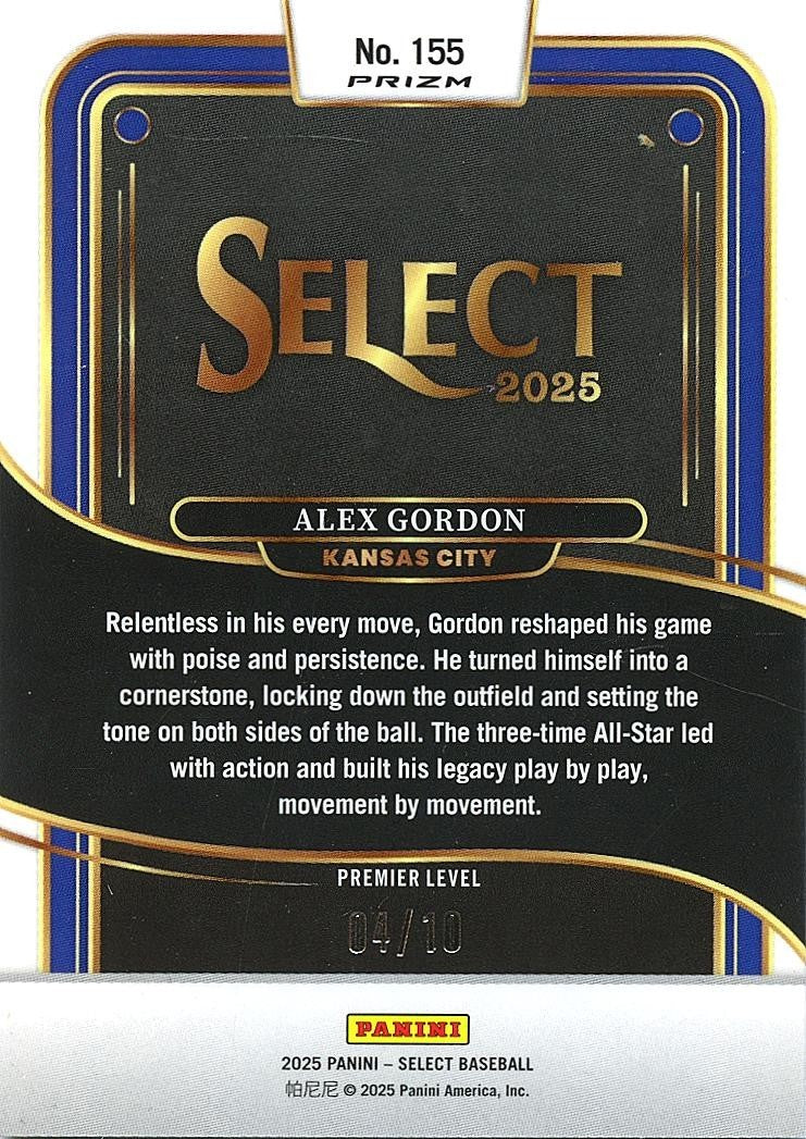 Alex Gordon 2025 Select GOLD Prizm SSP Kansas City Chiefs 4/10 #155