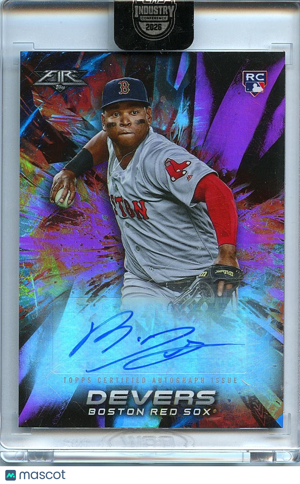 Rafael Devers 2018 Topps Fire Auto Autograph RC Rookie Boston Red Sox 15/25