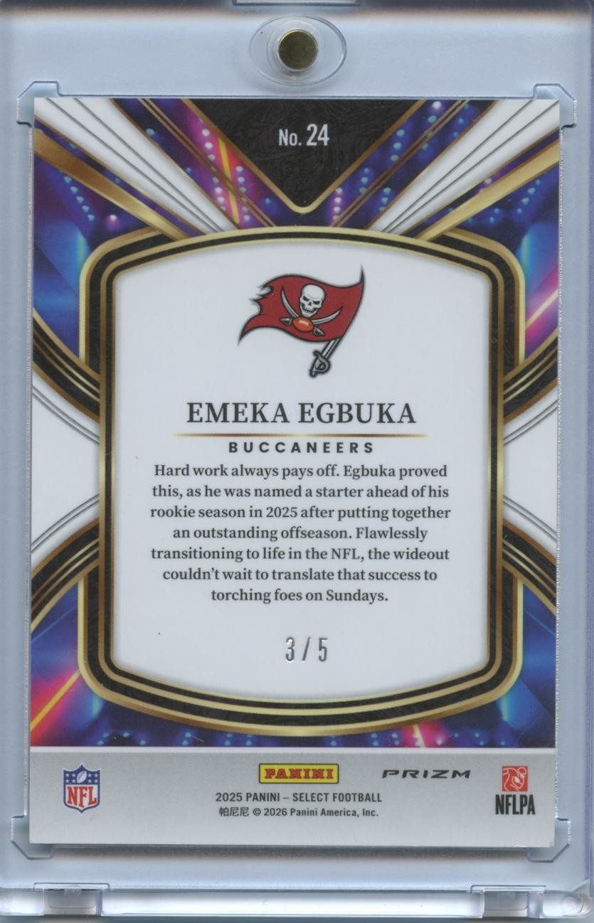 Emeka Egbuka 2025 Select Emerald Green Prizm Rookie RC Buccaneers 3/5
