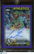 Lawrence Butler 2024 Topps Chrome Purple Auto Autograph RC Athletics 206/250