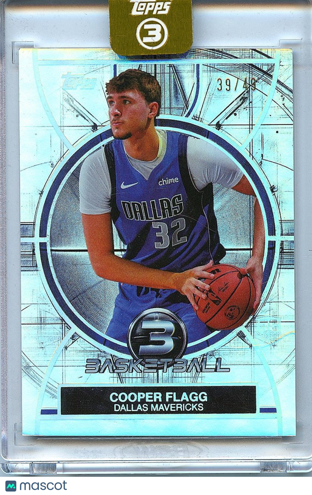 Cooper Flagg 2025-26 Topps 3 Rookie Card RC Dallas Mavericks 39/49 #61