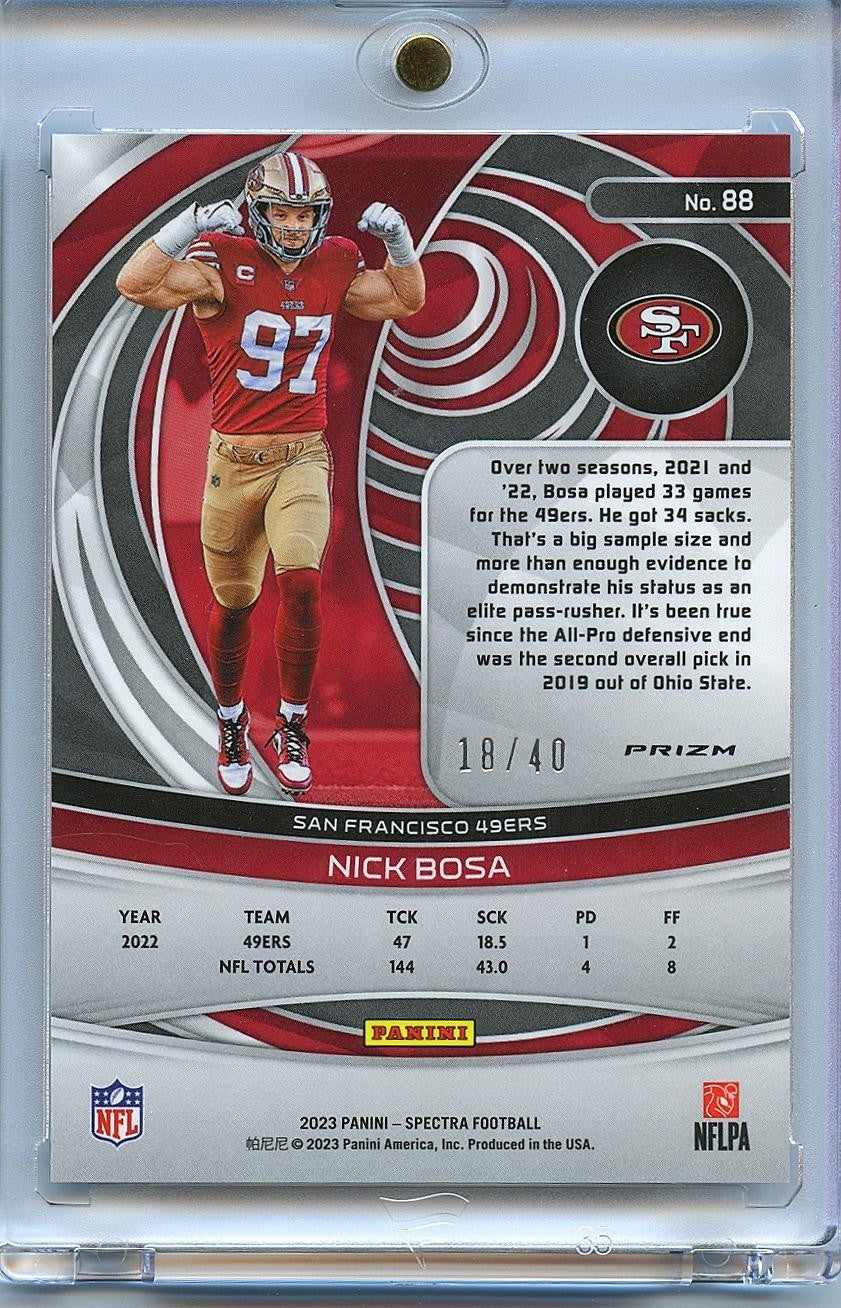 Nick Bosa 2023 Spectra Astral Prizm San Francisco 49ers 18/40  #88