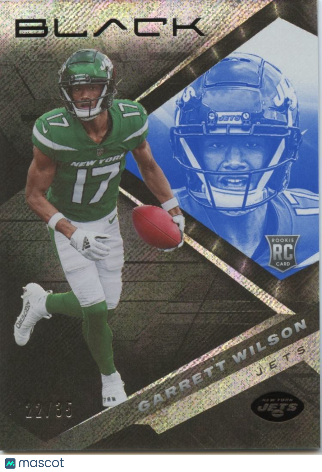 Garrett Wilson 2022 Panini Black Rookie Card RC New York Jets 22/35