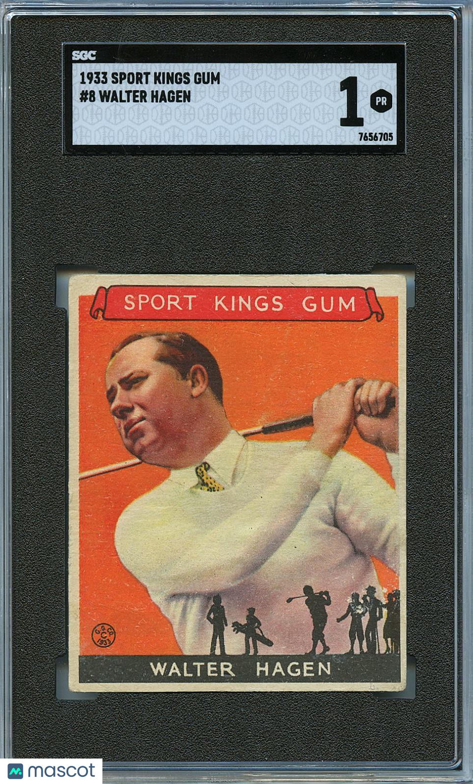 Walter Hagen 1933 Sport Kings Gum Golf #8 SGC 1